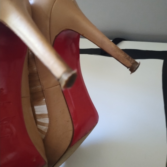CHRISTIAN LOUBOUTIN ANGELIQUE 100 KID/CHIFFON PUMP'S - Picture 11 of 16